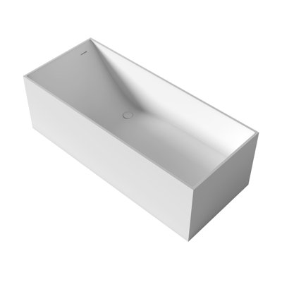 Borah 63.8 " L x 28.3 " W Undermount Soaking Solid Surface Bathtub