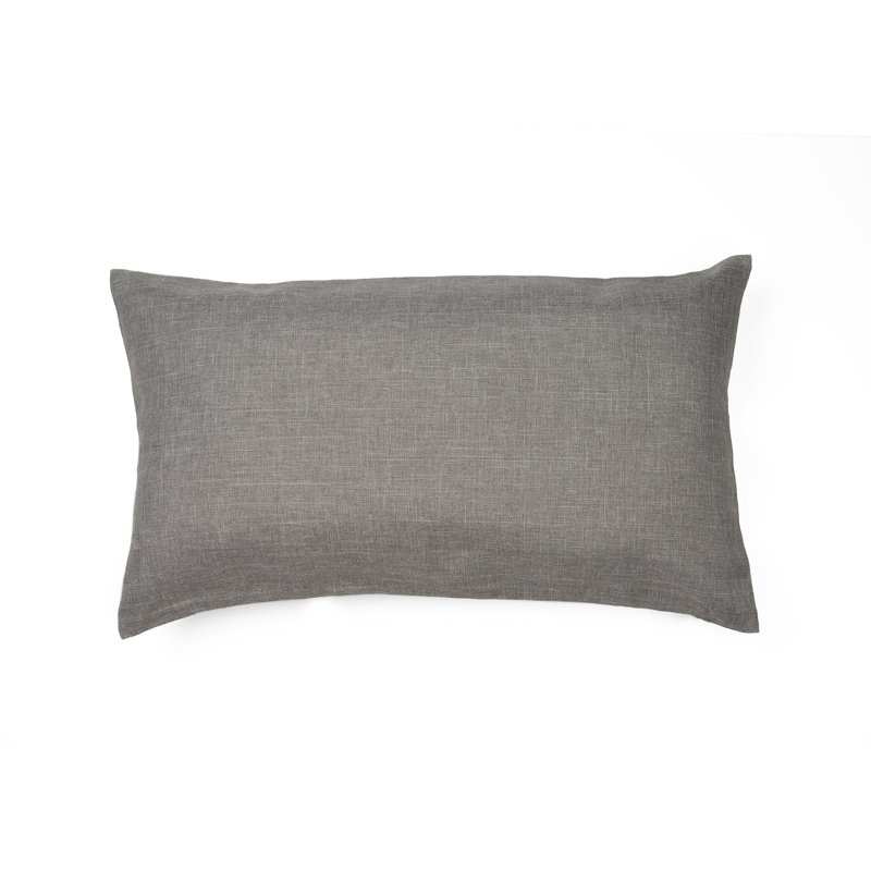 Gray Embroidered Christmas Trees Throw Pillow, 12x20 Inch