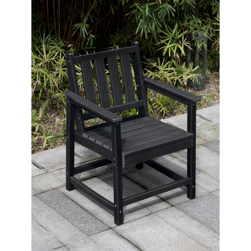 SeeHill HDPE Outdoor Dining Chair, All-Weather HDPE Patio Dining Chair with Armrest, Heavy Duty HDPE Outdoor Armchair Patio Furniture for Porch, Deck, Garden, Poolside