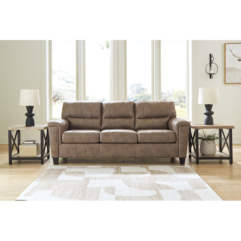 89'' Faux Leather Sofa, Brown