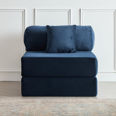 Sofa Bed Convertible Floor Sofa Couch Corduroy Folding Mattress Lounge Couch For Livingroom Bedroom Office No Assembly Required With Fixed-Shape Frame