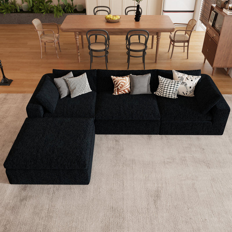 Canapé modulaire surdimensionné de 118 po avec repose-pieds modulaire avec repose-pieds 118 po, aucun assemblage requis, 4