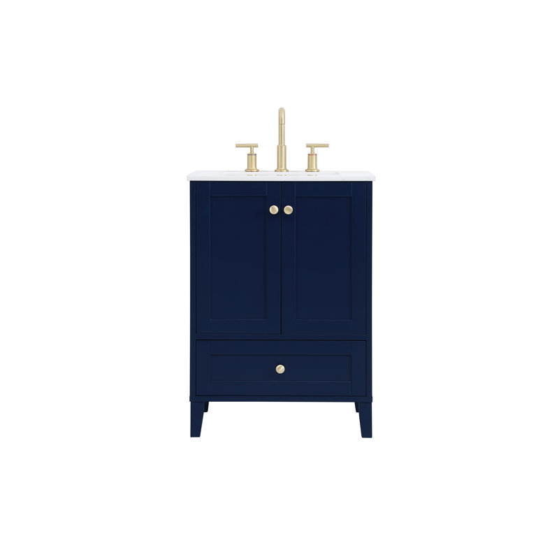 Ensemble de meuble-lavabo simple 24 po Selma, Bleu