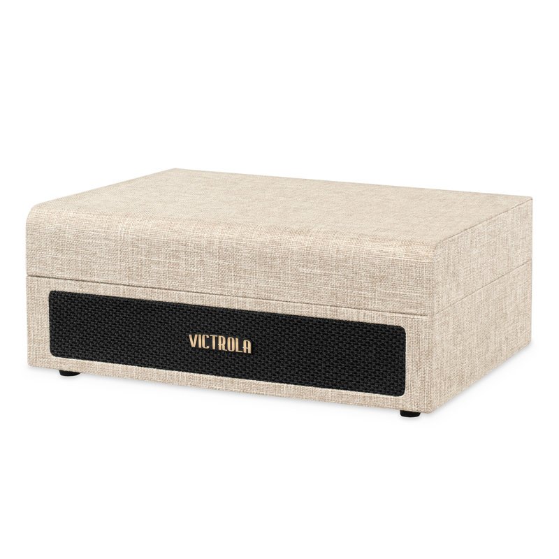 Decorative Record Player with Bluetooth, Light Beige