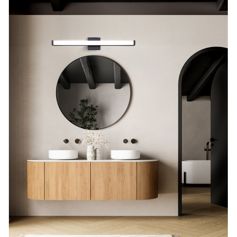 Meuble-lavabo 1 lumière DEL Nosar, Noir mat