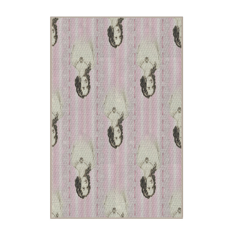 Gris Nevius/Tapis décoratif rose, Rectangle 5 pi x 8 pi
