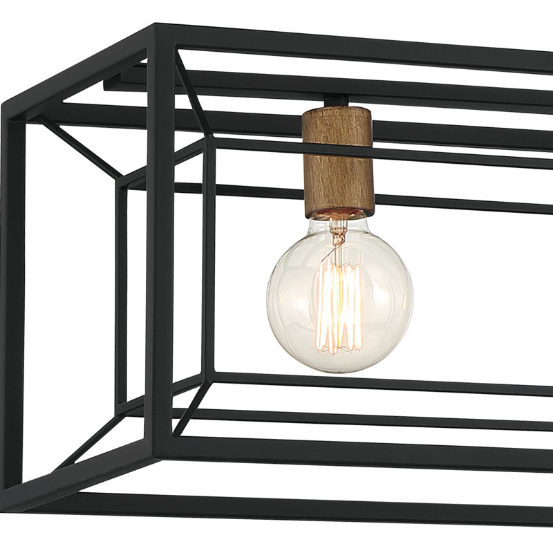 Luminaire suspendu rectangulaire à 4 lumières pour îlot de cuisine Akina