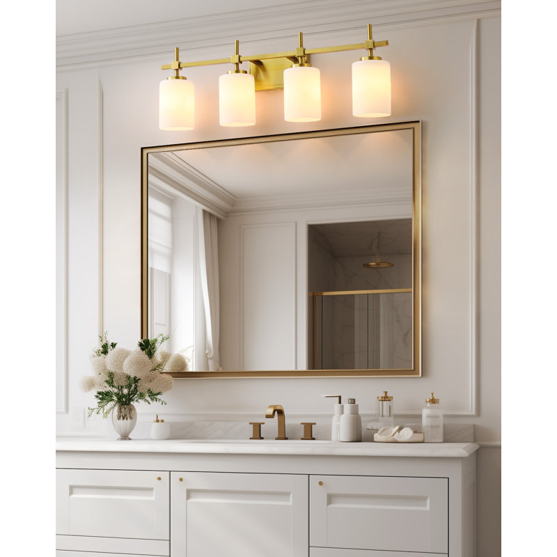 Applique murale moderne en verre transparent Aviara, Laiton poli, Verre blanc, 4