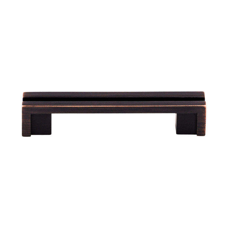 Flat Rail Bar pull, Tuscan Bronze, 3 1/2" Center to Center