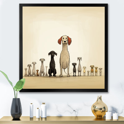 Grey Childrens Dog Nursery - Animals Wall Art Print
