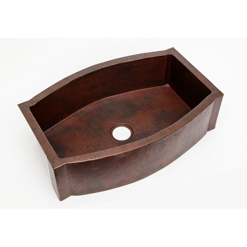 Williston Forge 560mm W Single Bowl Copper Kitchen Sink