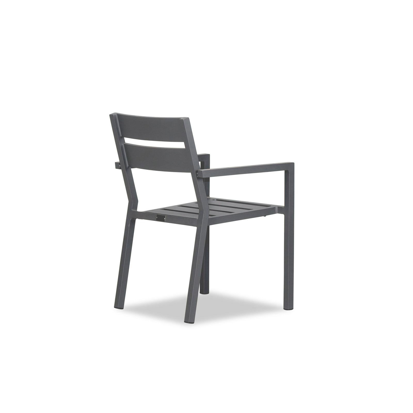 Gold Premium All-Weather Wicker Outdoor Stacking Dining Armchair, Slate