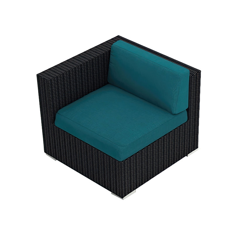 Urbana Outdoor One Arm Lounge Chair, Spectrum Peacock Sunbrella® Plainweave