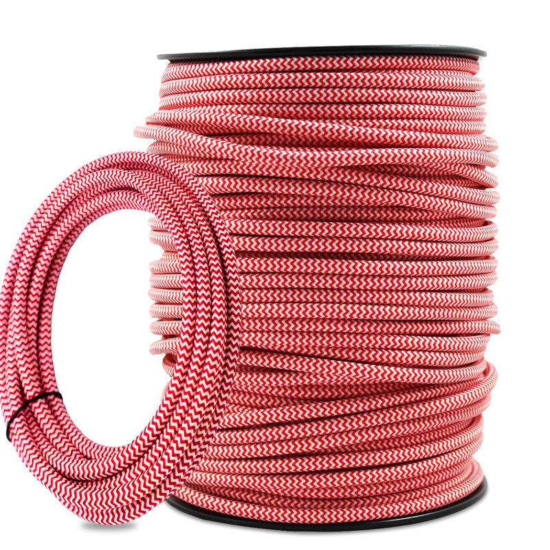 Blakesley 2Core Round Fabric, Vintage Style Italian Braided 0.75Mm Flexible Lighting Electrical for UK Lighting Cable