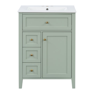 Meuble-lavabo autoportant 24 po avec comptoir en céramique 24 po