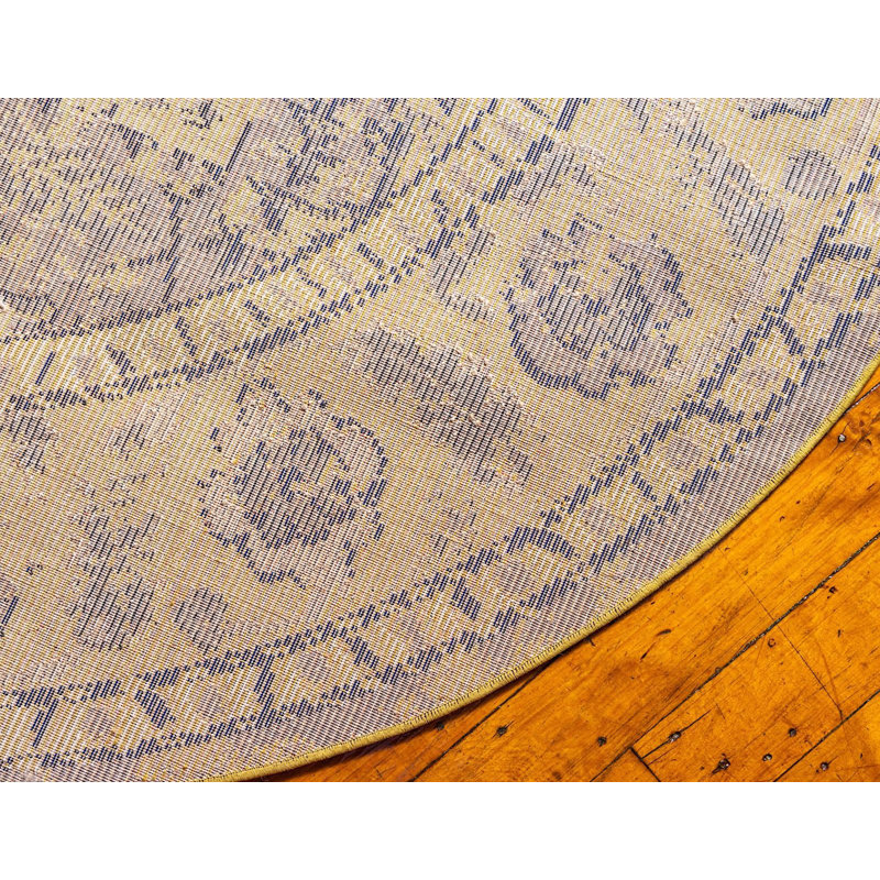 Tapis à motif oriental gris Dauphine, Rond 8 pi