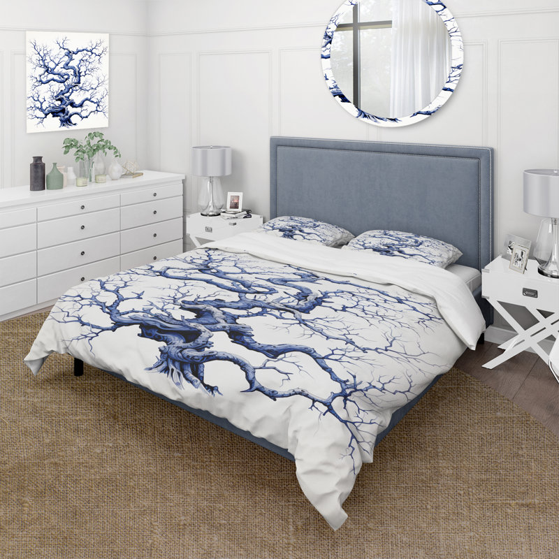 Ensemble de housse de couette Windy, Housse de couette pour grand lit et 2 taies décor