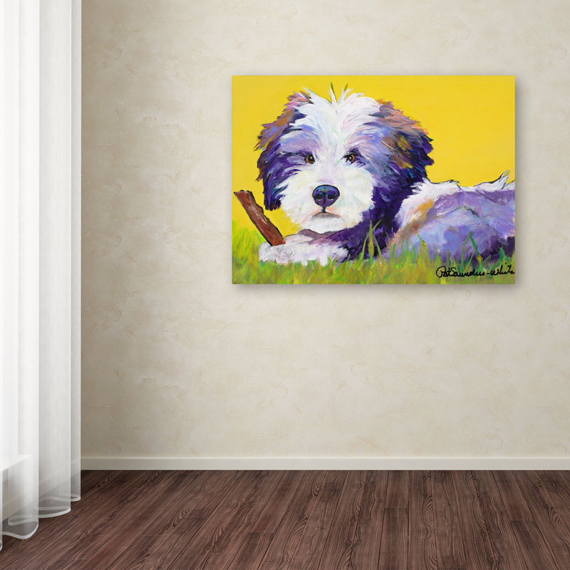 « chew stick » par pat saunders-white, reproduction d’art sur toile tendue, H 18 po x l 24 po x P 2 po