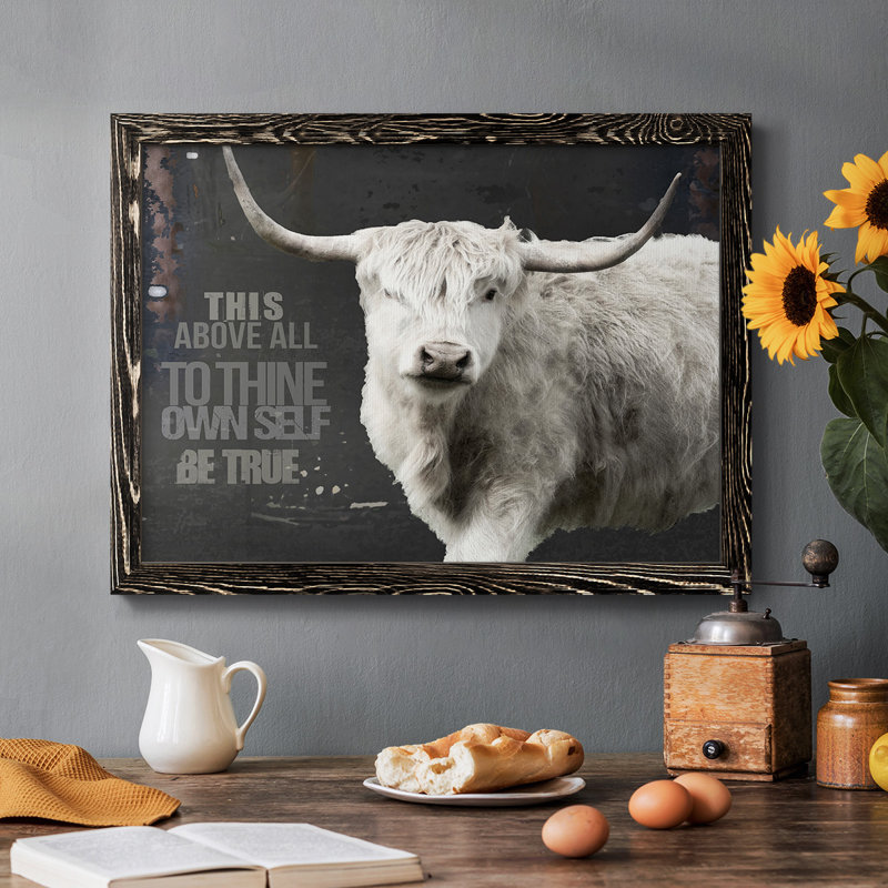Longhorn Be True, reproduction d'art sur toile, Noir, H 18 po x l 26 po
