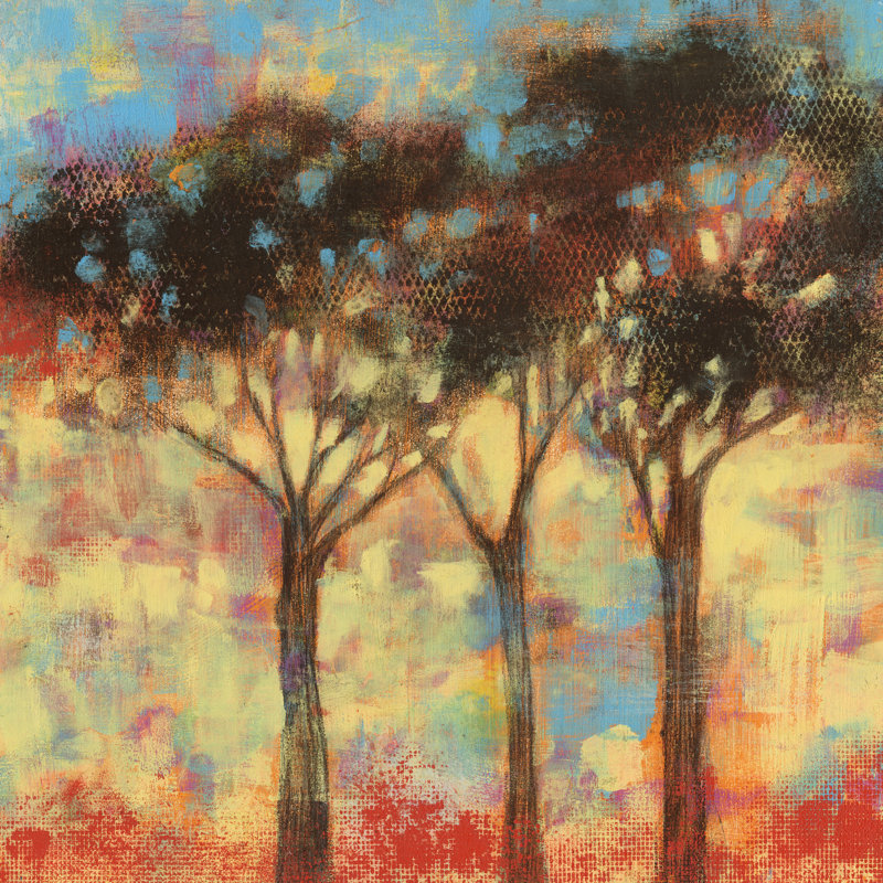 Kaleidoscope Trees I by Jennifer Goldberger - Wrapped Canvas Painting, 76cm H x 76cm W x 3.8cm D