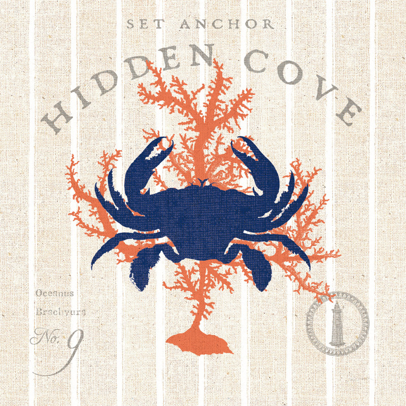 Island Findings II Crab by Sue Schlabach - Wrapped Canvas Print, 91cm H x 91cm W