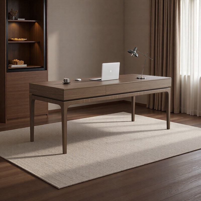 Bureau unique et élégant en bois massif, 29.52" H x 70.86" W x 27.55" D
