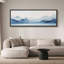 «Minimal Landscape Tranquil Hues Soft Blue Mountain Range», reproduction sur toile encadrée-98042533-111665258