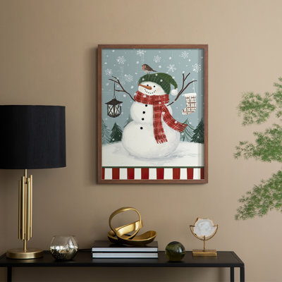 Collection Jolly Snowman, reproduction encadrée B - bois massif