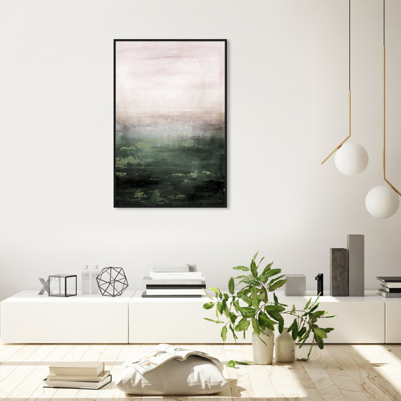 «Abstract Mossy Sailing», reproduction d'impression, Toile avec cadre noir, H 36 po x l 24 po x 1,5 po
