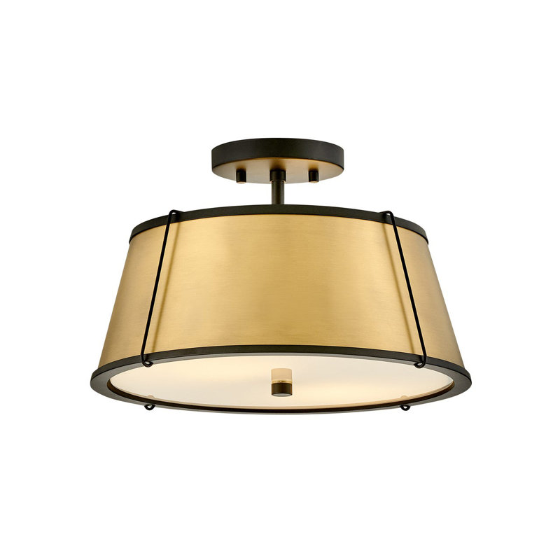 Plafonnier semi-encastré 2 lumières avec diffuseur Clarke