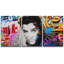 Portrait urbain à contraste élevé Elvis Graffiti et art de la rue Pop Art coloré 3 pièces-92414290-92414293