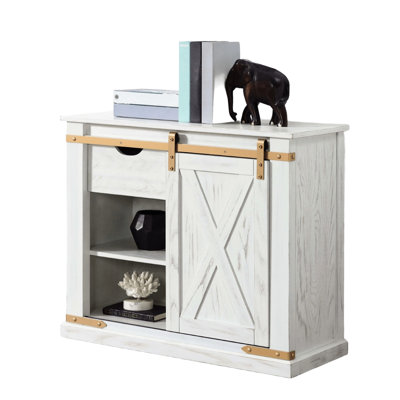 Classic 1pc Antique White And Gold Table With Center Glide Drawers Storage Shelve, 36"l X 15"w 30"h Console In Gold, Featuring Steel Details,