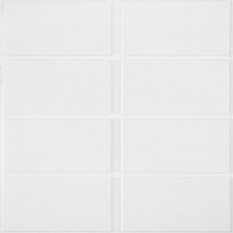 Sahara Scored Angled Tegular 15/16 2 ft. x 4 ft. Drop-In Mineral Fiber Acoustic Ceiling Tile in White, Set of 8