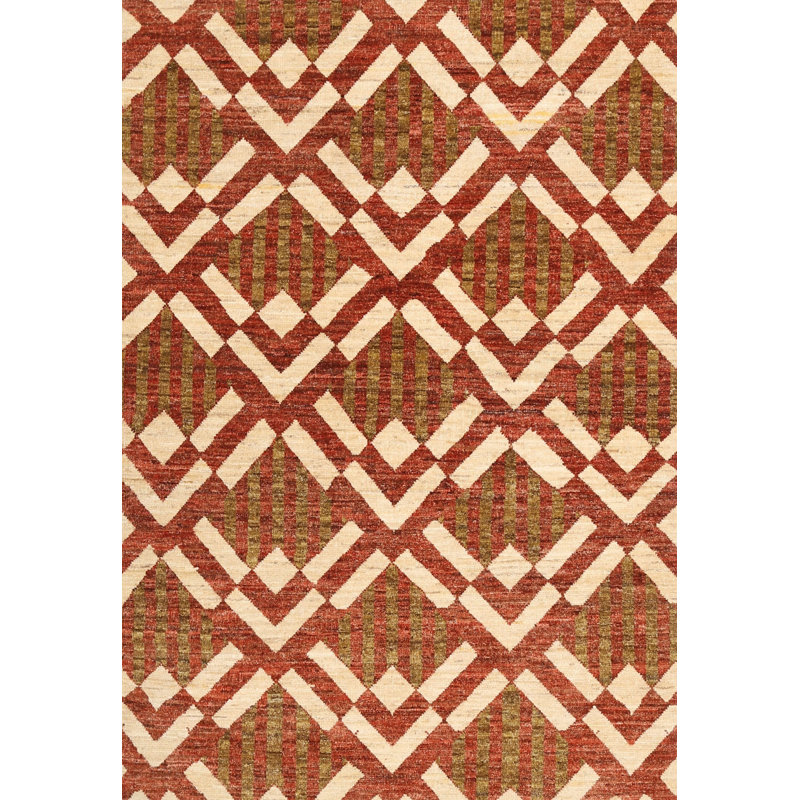 Tapis abstrait brun / orange, Rectangle 5 pi x 7 pi