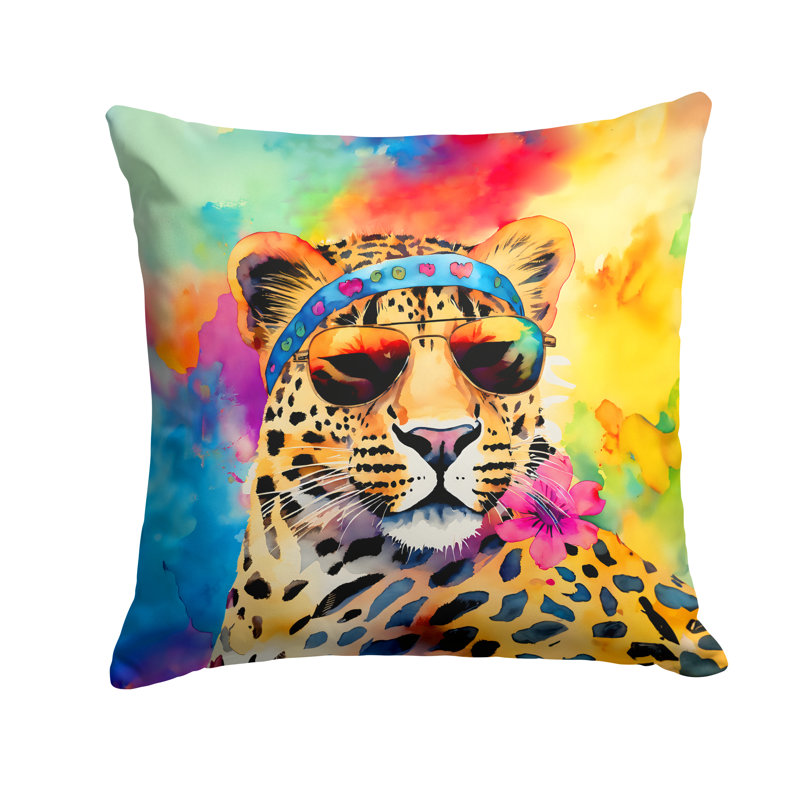 Hippie Animals Other/No Pattern Throw Pillow, 18"H x 18"W