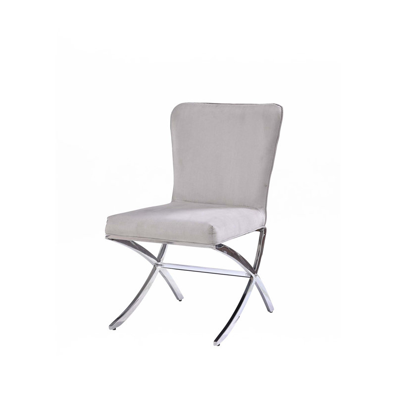 Chaises d'appoint avec pieds en forme de X en métal (ensemble de 2)