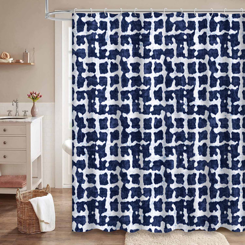 Rideau de douche Grid Indigo, L 72 po x l 84 po