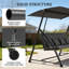 Balancelle de patio, hamac convertible pour 3 personnes, gris foncé