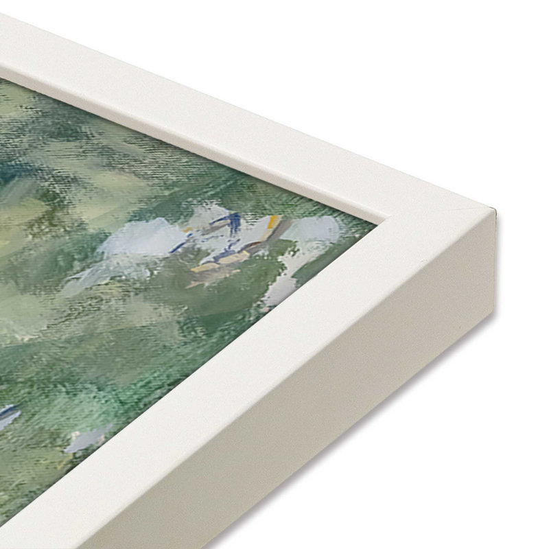Peaceful Riverside View I Print, H 15 po x l 12 po, Cadre blanc