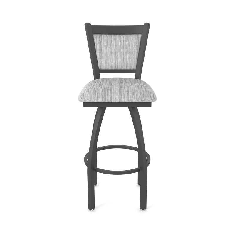 Tabouret pivotant Hadleigh, Tabouret de comptoir (siège d'une hauteur de 25 p, Tissu - alpin graphique, Étain