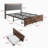 Bed Frame,Storage Headboard With Charging Station And 2 Drawers,Solid And Stable,Noise Free,No Box Spring Needed,Easy Assembly,Vintage-334135331