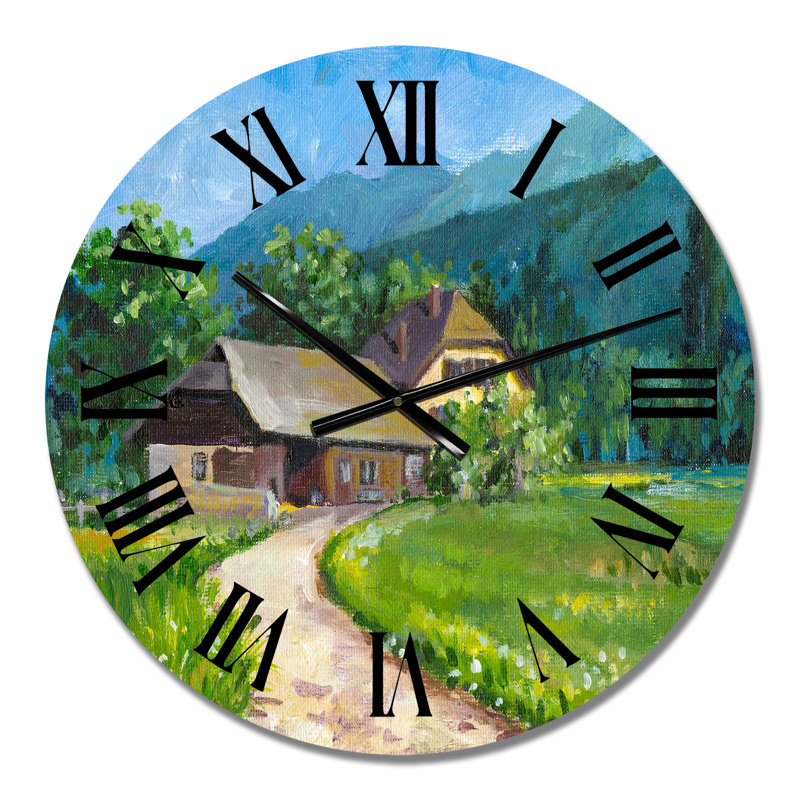 Petite route dans le paysage - horloge murale Country, Petit