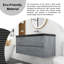 48 po X P 20 po P x 22 po Meuble-lavabo flottant simple H gris en ciment avec plateau en sable noir mat