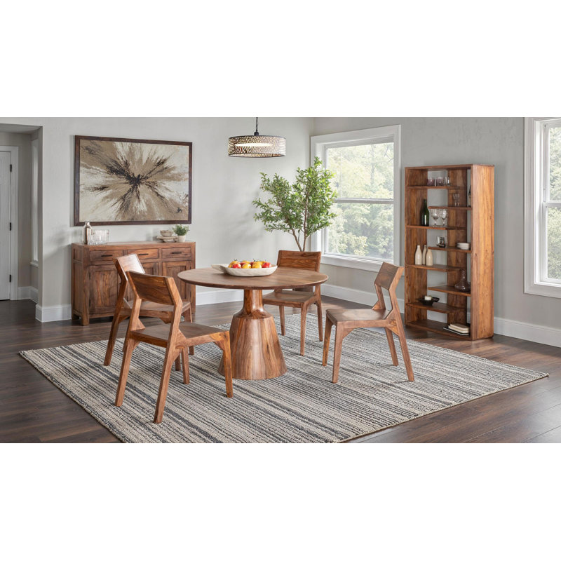 Acres 46" Sheesham Wood Round Dining in Brownstone