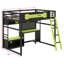 Lit mezzanine en bois avec bureau-879620465
