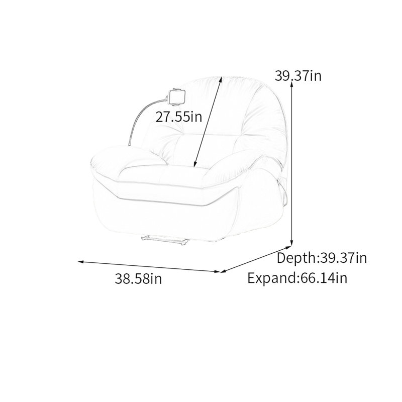 Ergonomic Luxury Style Recliner Chair, White