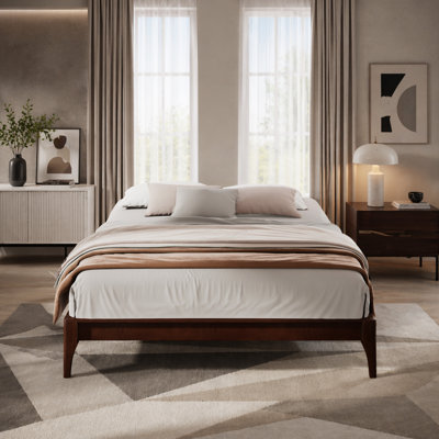 12" King Size Solid Bamboo Platform Bed Frame with Wood Slats & Metal Support, No Box Spring Needed, Easy Assembly
