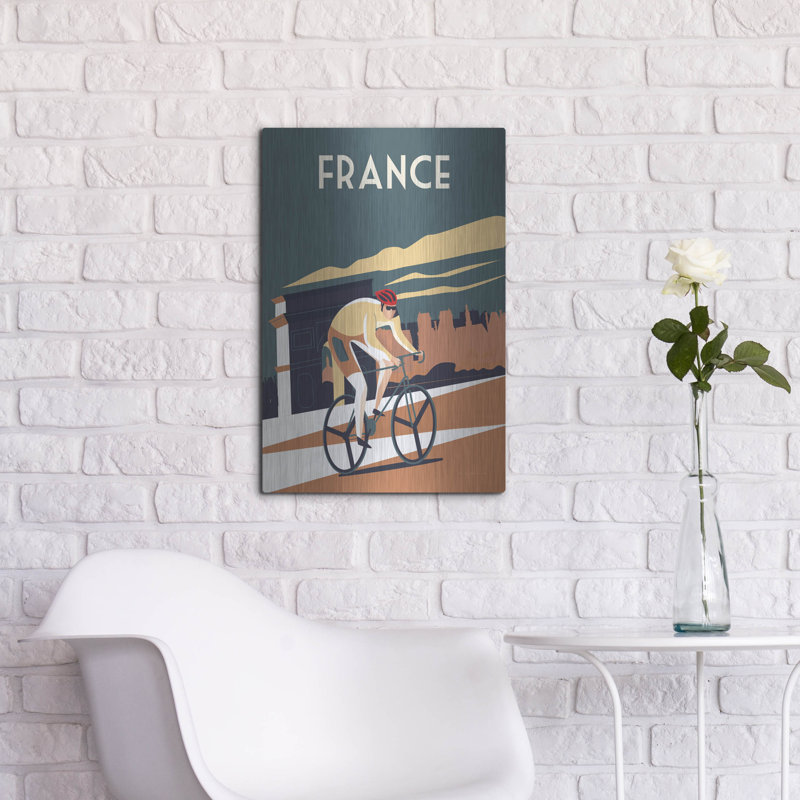 Art mural en métal Winston Porter «France» par Omar Escalante, H 24 po x l 16 po