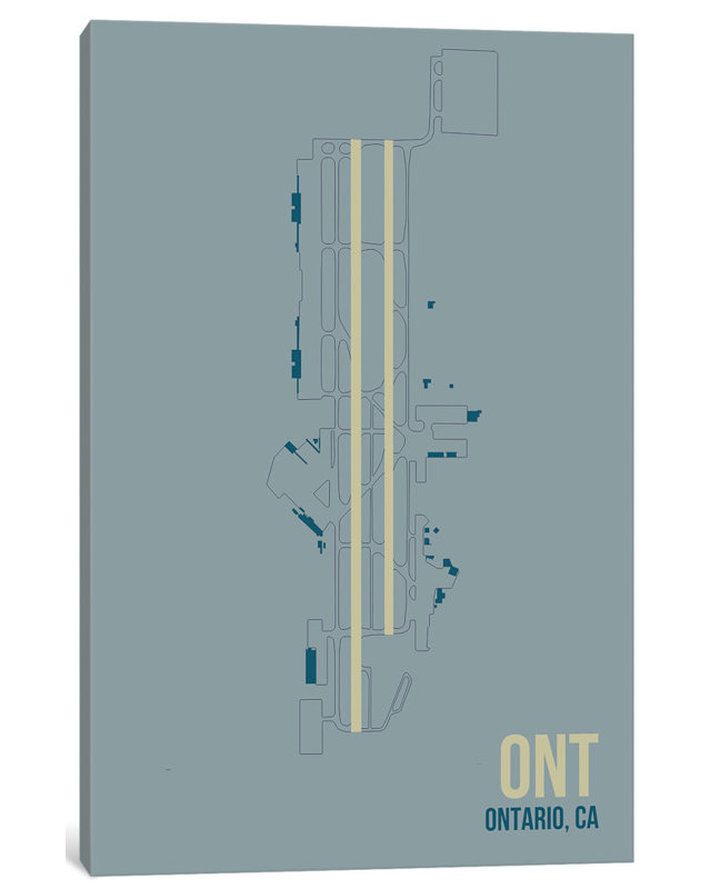 "Schéma de l'aérogare", "Ontario", impression sur toile, H 60 po x l 40po x P 1,5 po, Toile tendue, Pas de tapis