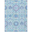 Tapis extérieur lavable floral bleu ciel et lavande 9 pi x 12 pi
